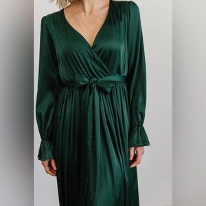 Baltic Born Holly Satin Maxi Dress XL Dark Green